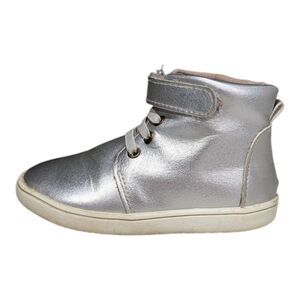 Monkey Feet USA silver High Top Sneaker Ankle Boot Toddler Kid Little Girl 2-3